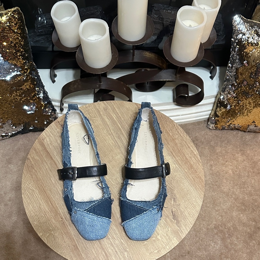 Liverpool Denim and Black Flats